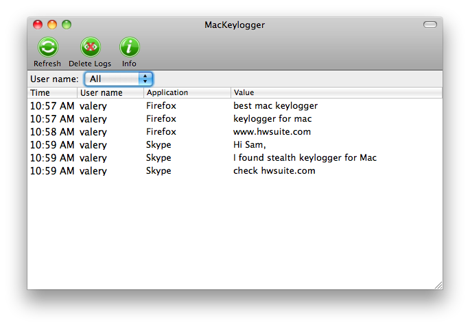 MacKeylogger 제품 - Keylogger 모니터링 소프트웨어